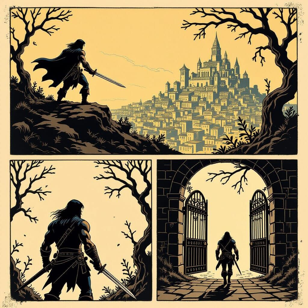 Conan the Barbarian in Retro Comic Style