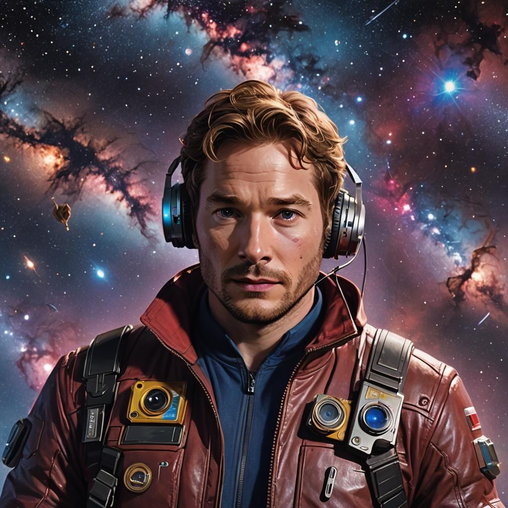 Peter Quill with Sony Walkman Gazing at Galaxy