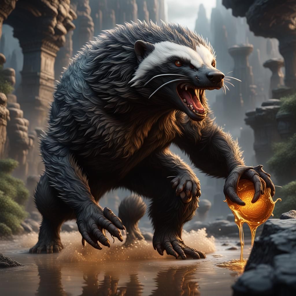 Kaiju Lighting Honey Badger in Detailed Matte Painting