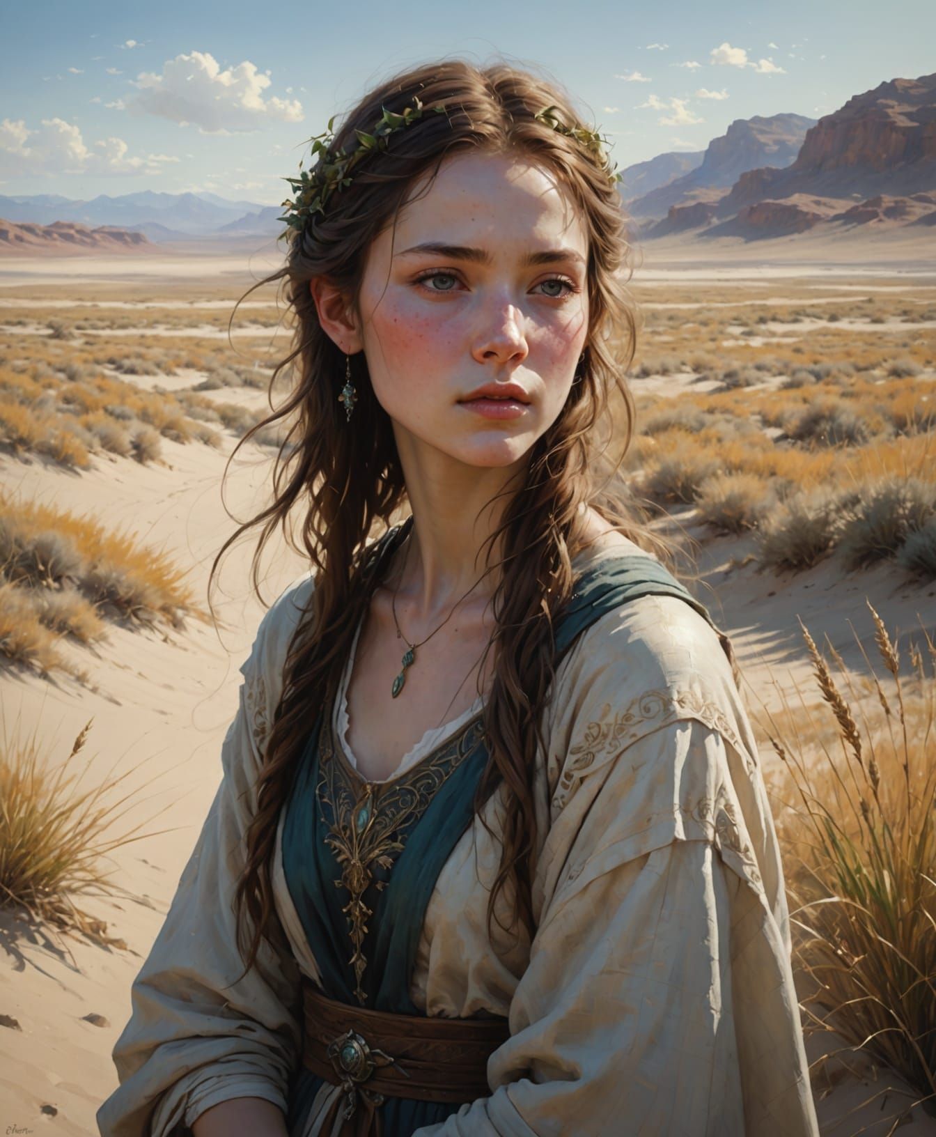 Renaissance Portrait with Second Skin Effect