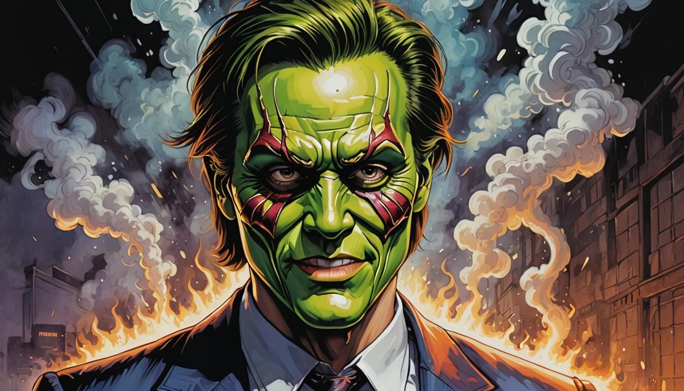 Jim Carrey as The Mask in Comic Book Art