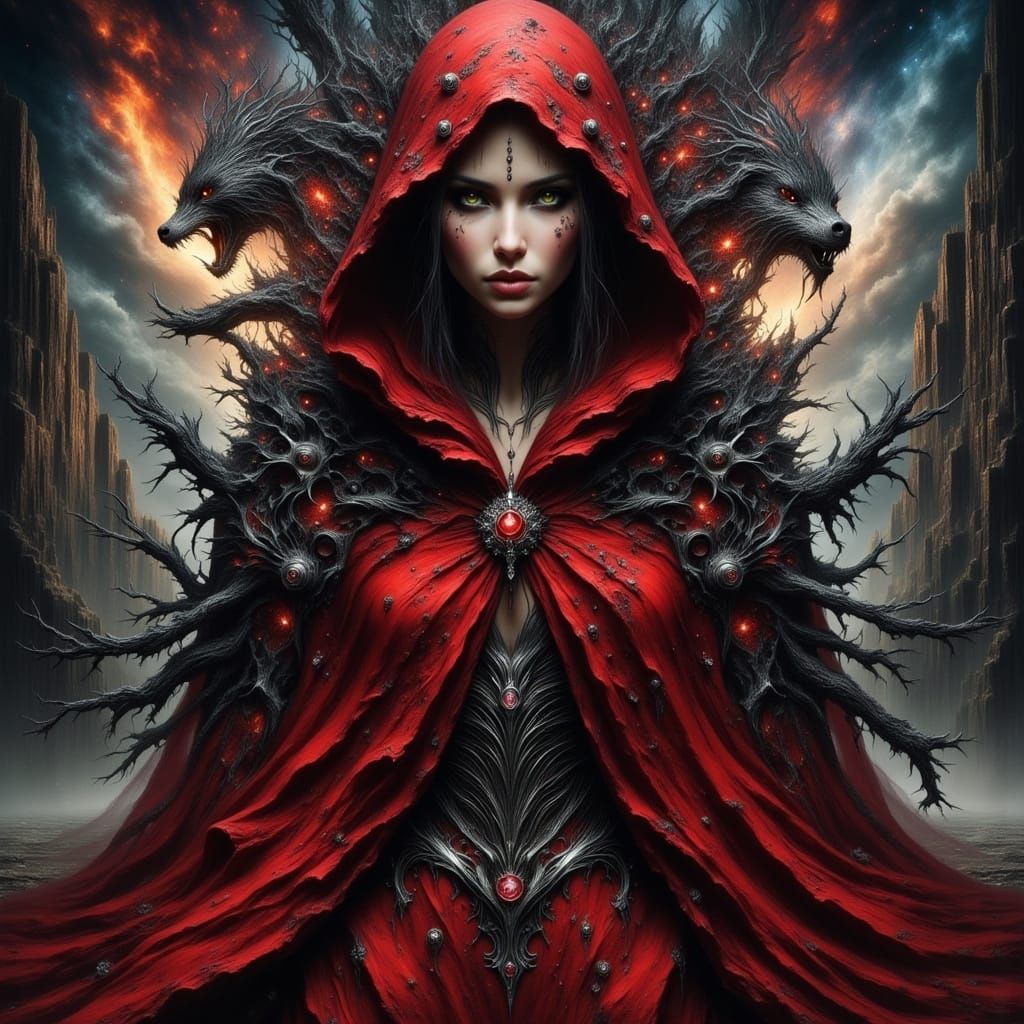 Cosmic Witch Confronts Celestial Hunters in a Darkened Fores...