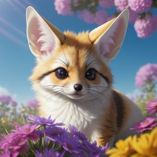 Cute Alien Critter Basks in Sunlit Garden