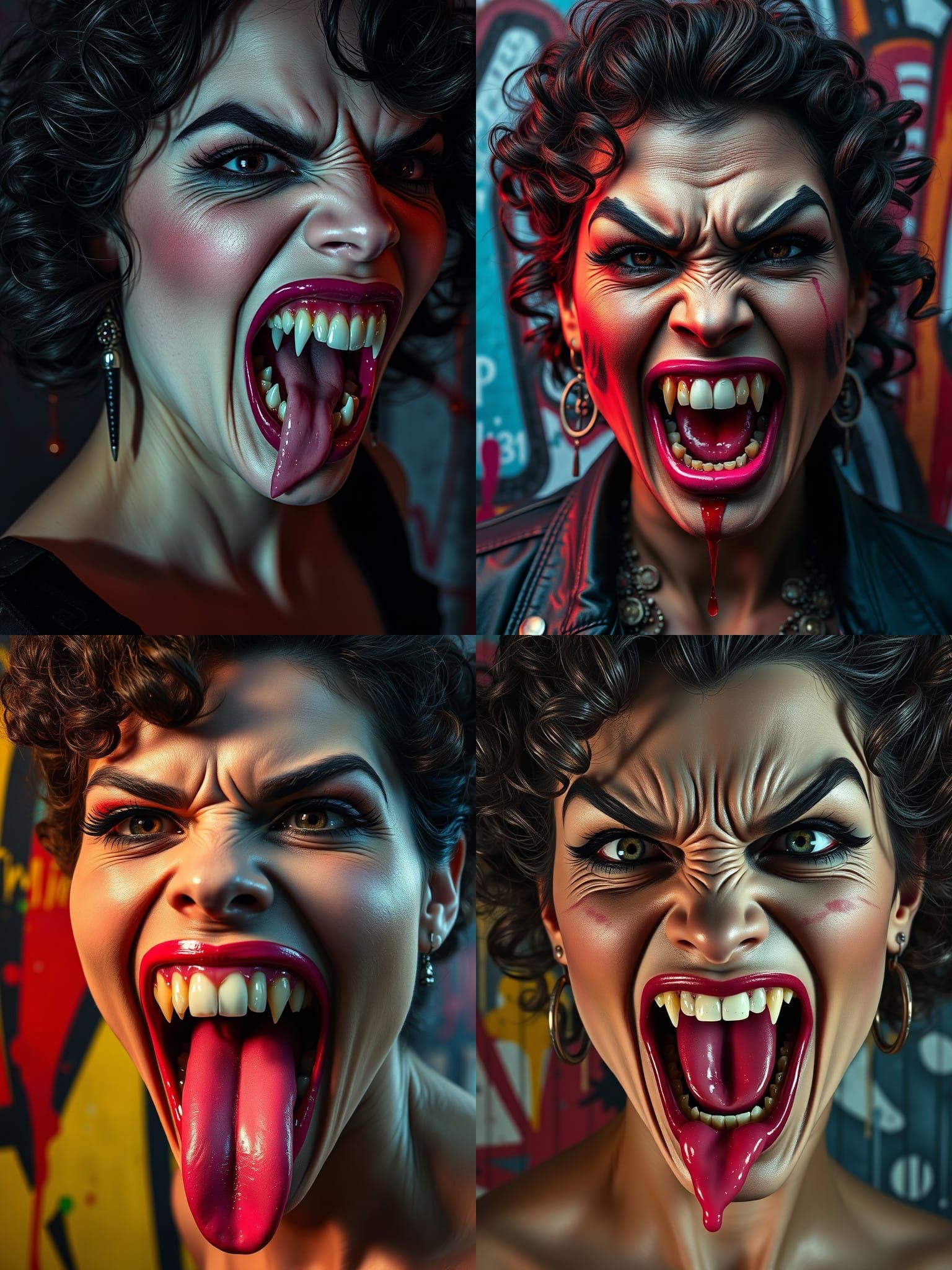 Angry Woman Monster: Hyperrealistic Steampunk Portrait