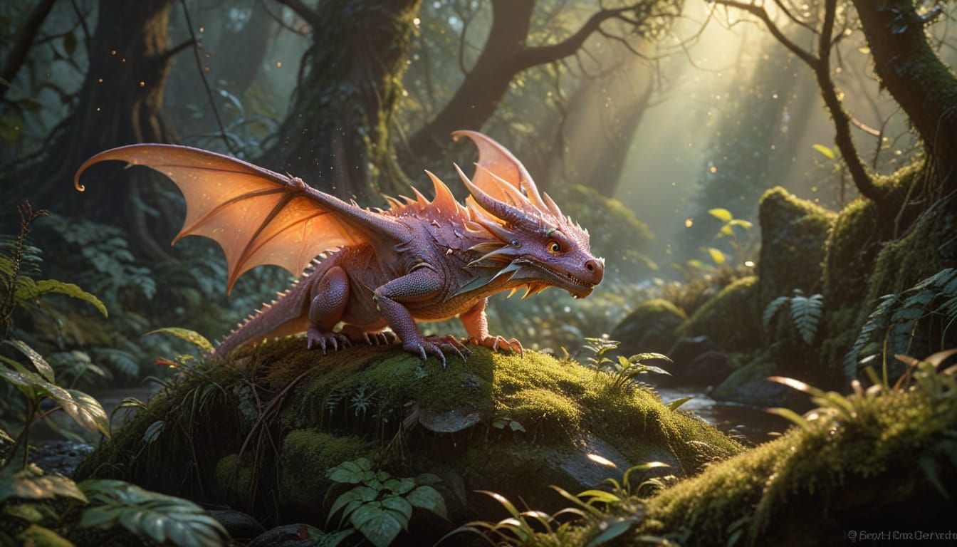 Magical Sunrise Dragon with Shimmering Scales