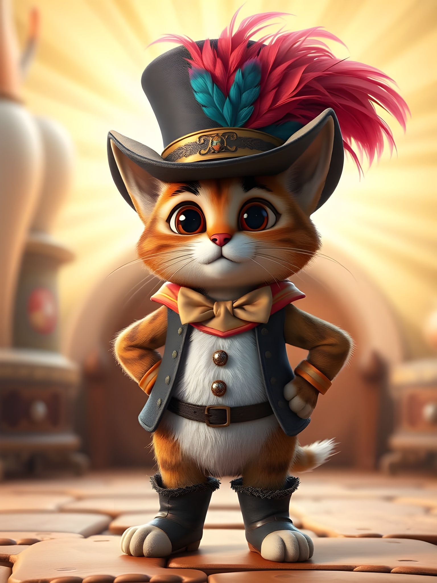 Whimsical Feline Prince in Elegant Regalia