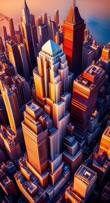 Manhattan Midtown Birds Eye View