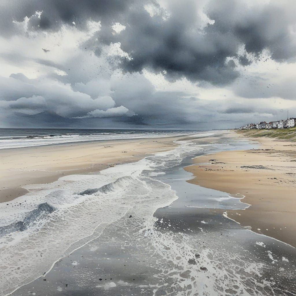Summer Walk on the Beach in Vlissingen
