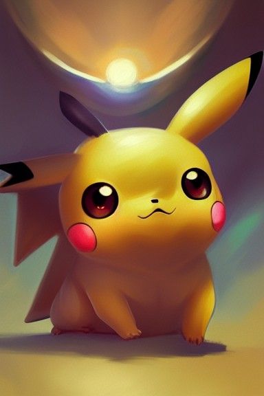 Adorable Pikachu Portrait in Golden Hour Lighting