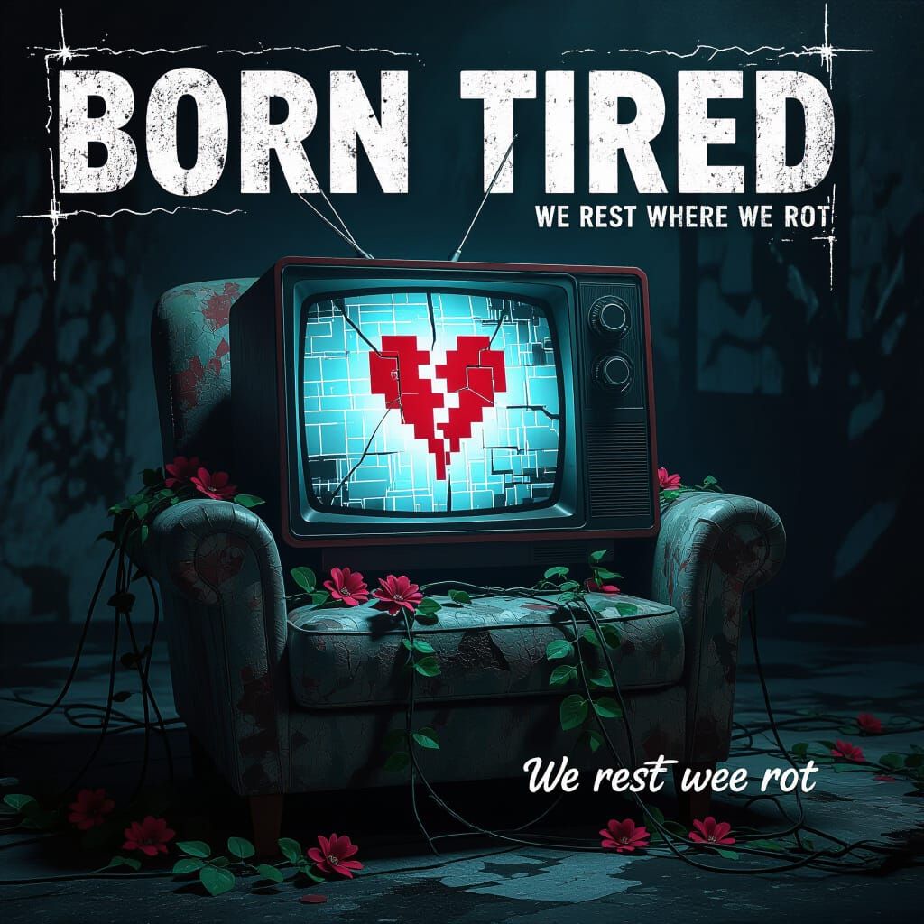 Retro TV with Distorted Symbol in Glitch Art Style