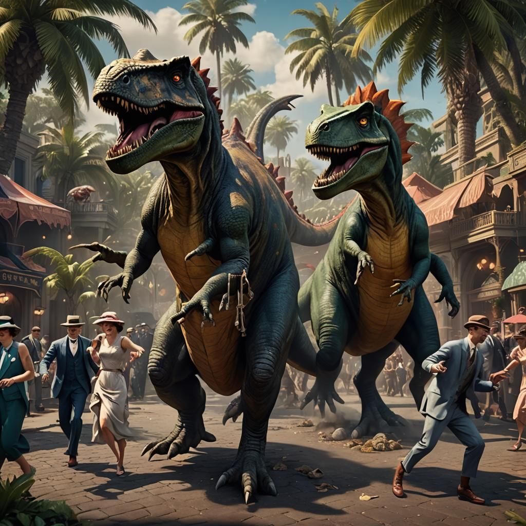 Dinosaurs Dance the Charleston in the Roaring Twenties