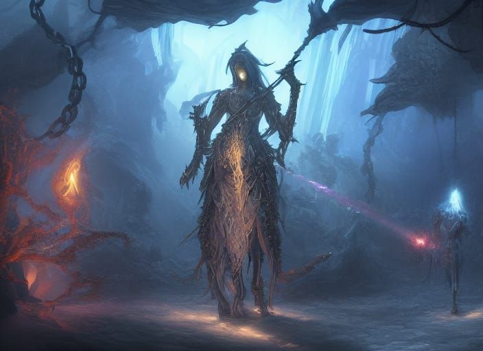 Dungeon Core with Mana Currents and Mannequins