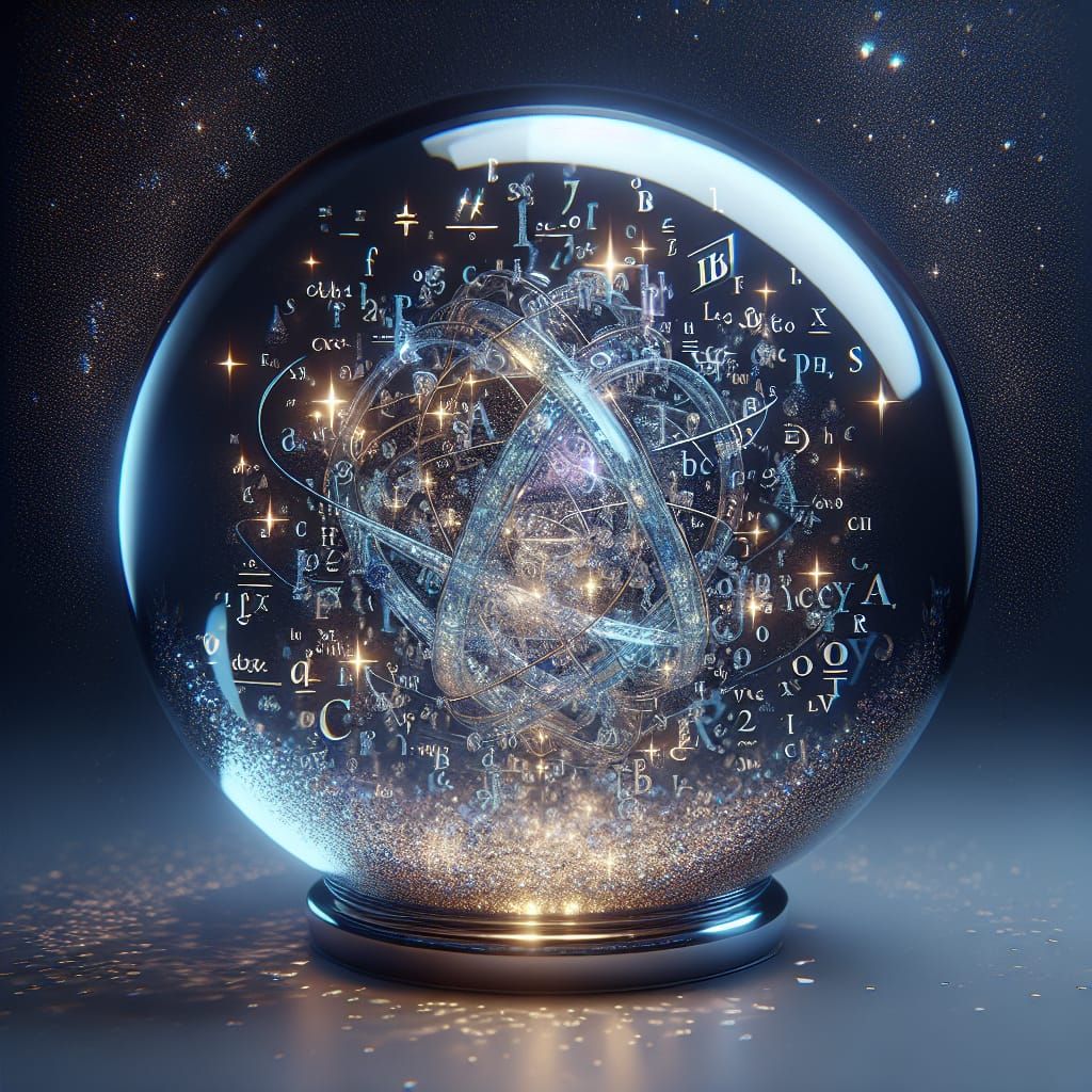 Magical Orb of Glittering Math Symbols