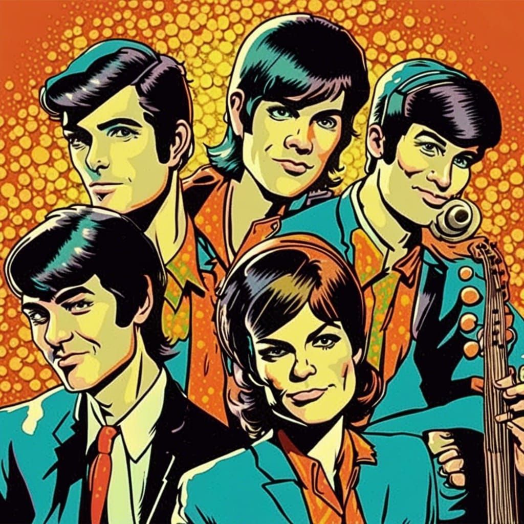 The Droopers: Retro Comic Book Band Portrait