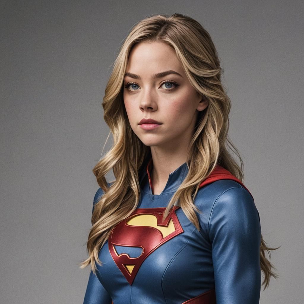 Sydney Sweeney as Supergirl: Cinematic Superhero Portrait
