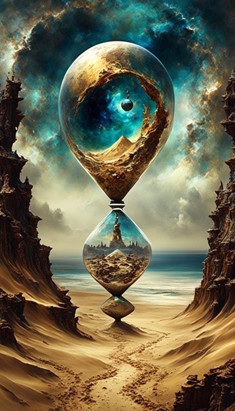 Cosmic Hourglass: Universe Above Barren Planet