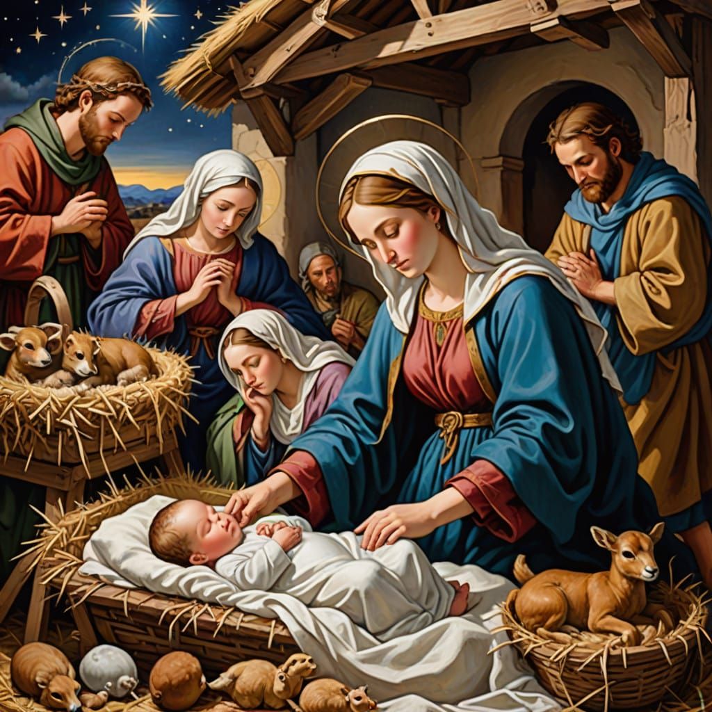 A Serene Nativity Scene in Masterpiece Quality