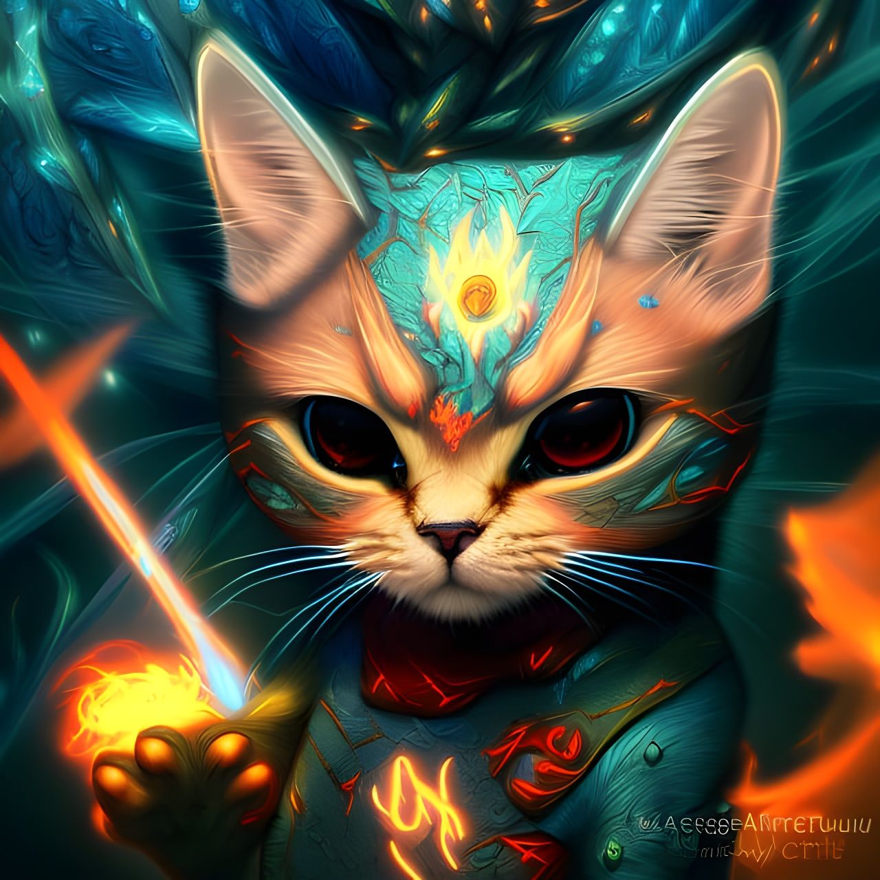 SD 2.0 - Cute Fire Demon Cat