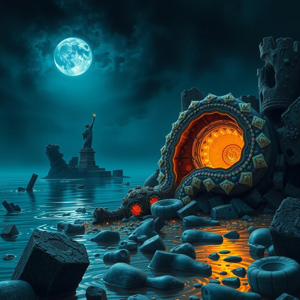 Giant Gem-Encrusted Hermit Crab on Sunken Liberty Ruins