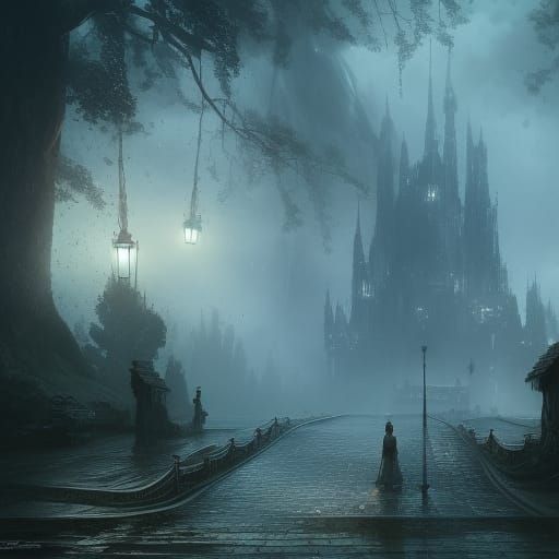 Detailed Matte Painting of Rain in Unreal Engine