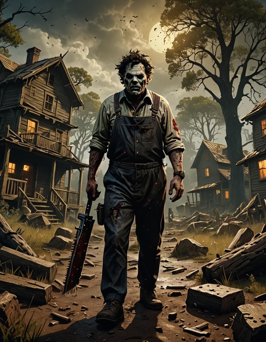 Detailed Matte Painting of Leatherface