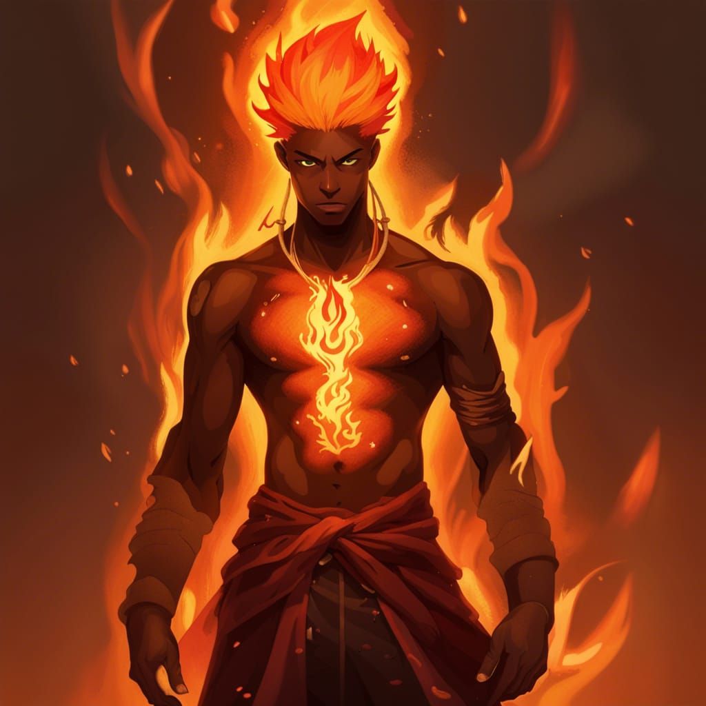 Powerful Fire God with Fiery Elemental Magic