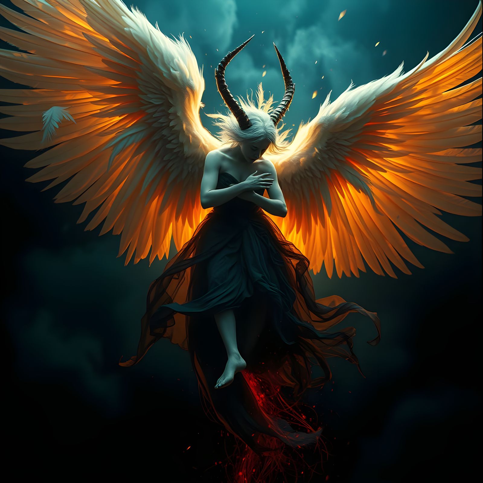 Angel and Demon Fusion: Hyper-Detailed Cinematic Still