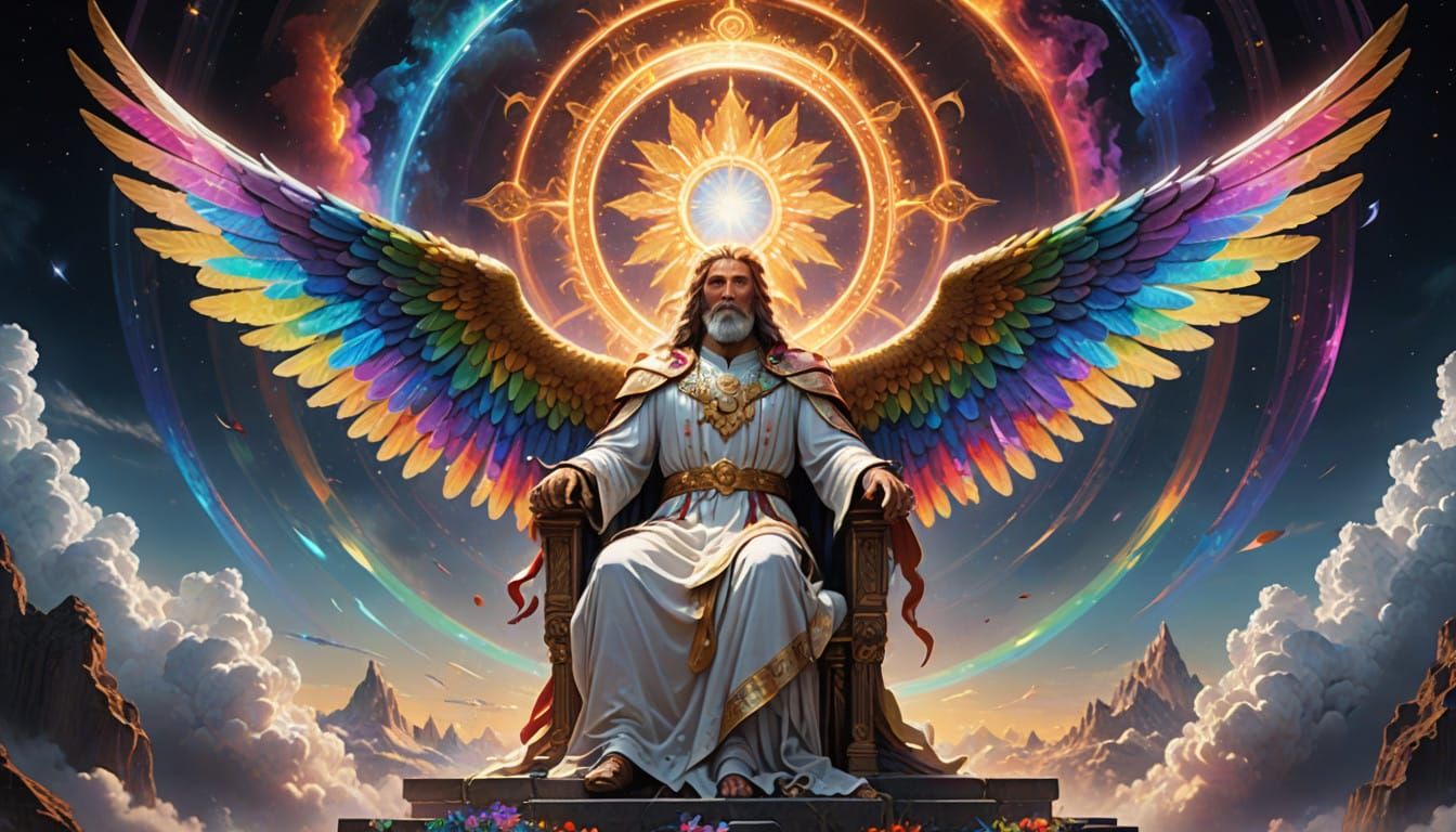 Majestic Elders Surround the Throne of God in Heavenly Splen...