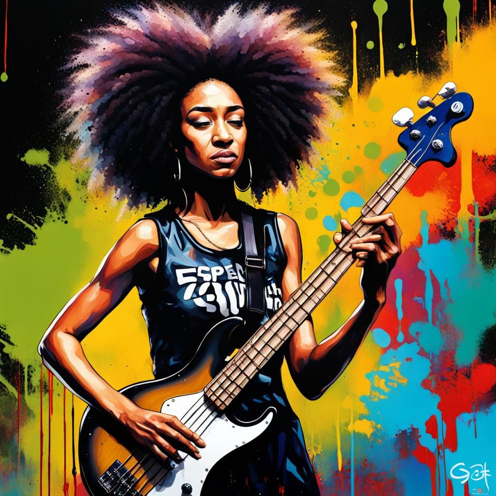 Esperanza Spalding Concert in Graffiti Art Style