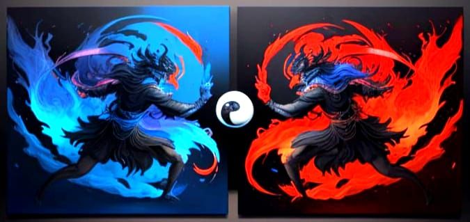 Surreal Balance of Yin and Yang Forces in Harmonious Equilib...