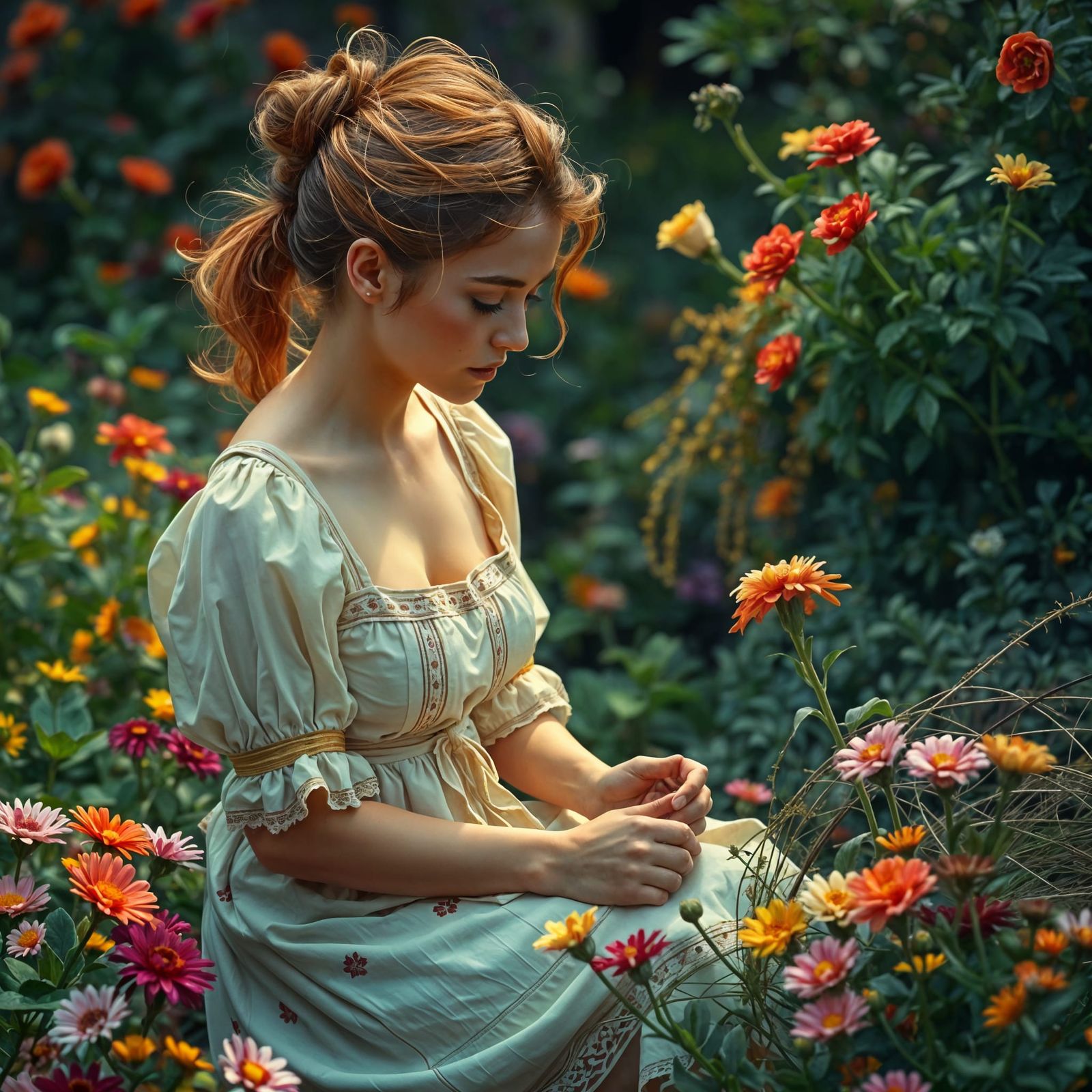 Blossoming Beauty in a Vibrant Garden