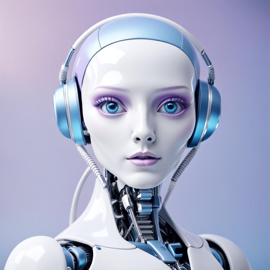 Friendly Futuristic Robot Portrait in Matte Style