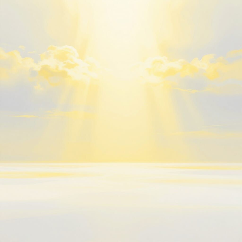 Ethereal Golden Landscape with Divine Sunshine Beams