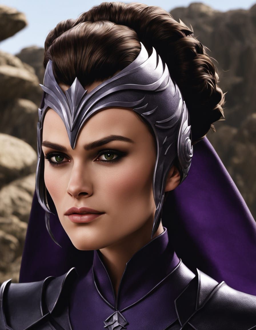 Evil-Lyn as Keira Knightley in Armor with Staff