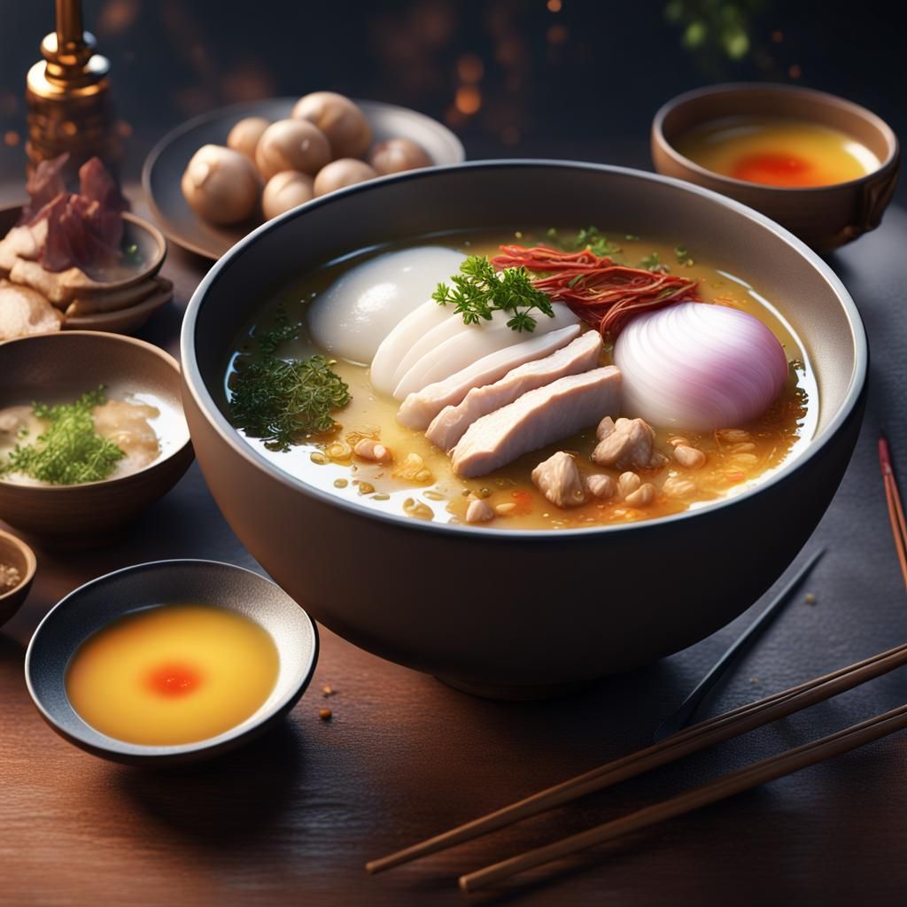 Exquisite Tonkotsu Bowl: A Miso Masterpiece in Detailed Digi...