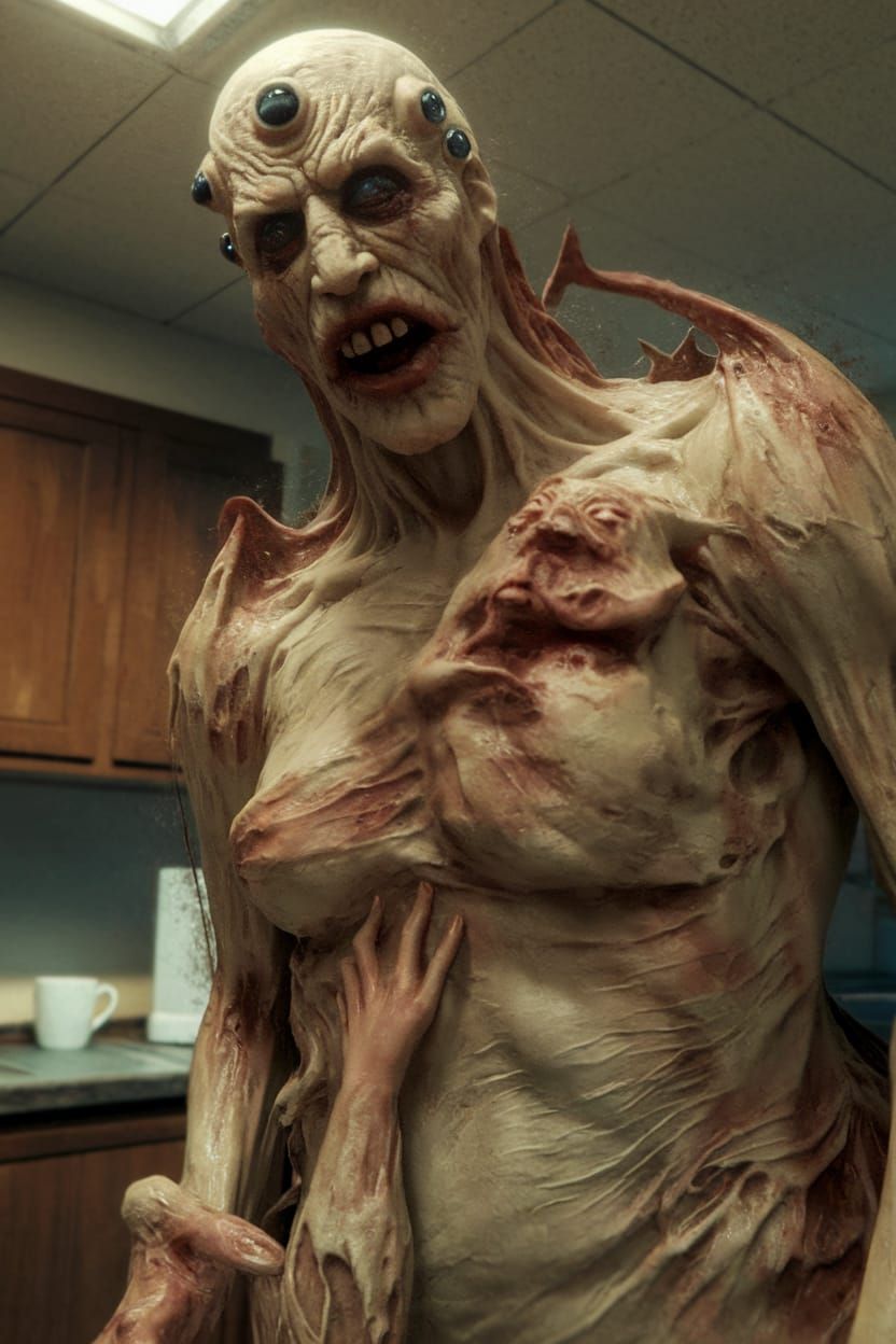 Horror Photography: Terrified Human Hallucinates Monstrous V...