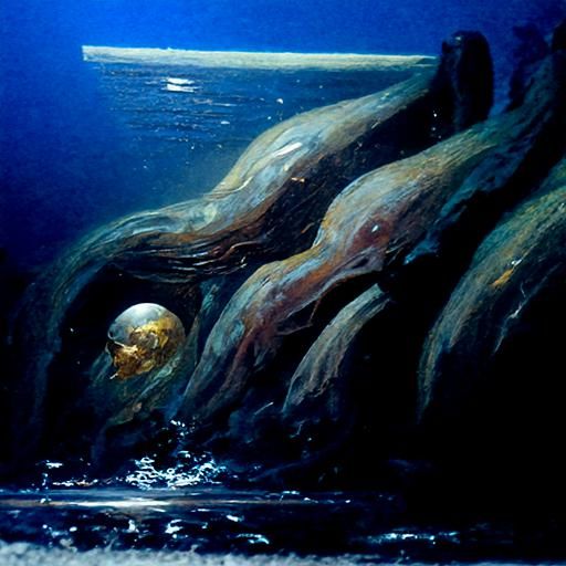Deep Ocean Painting in Gurney Style
