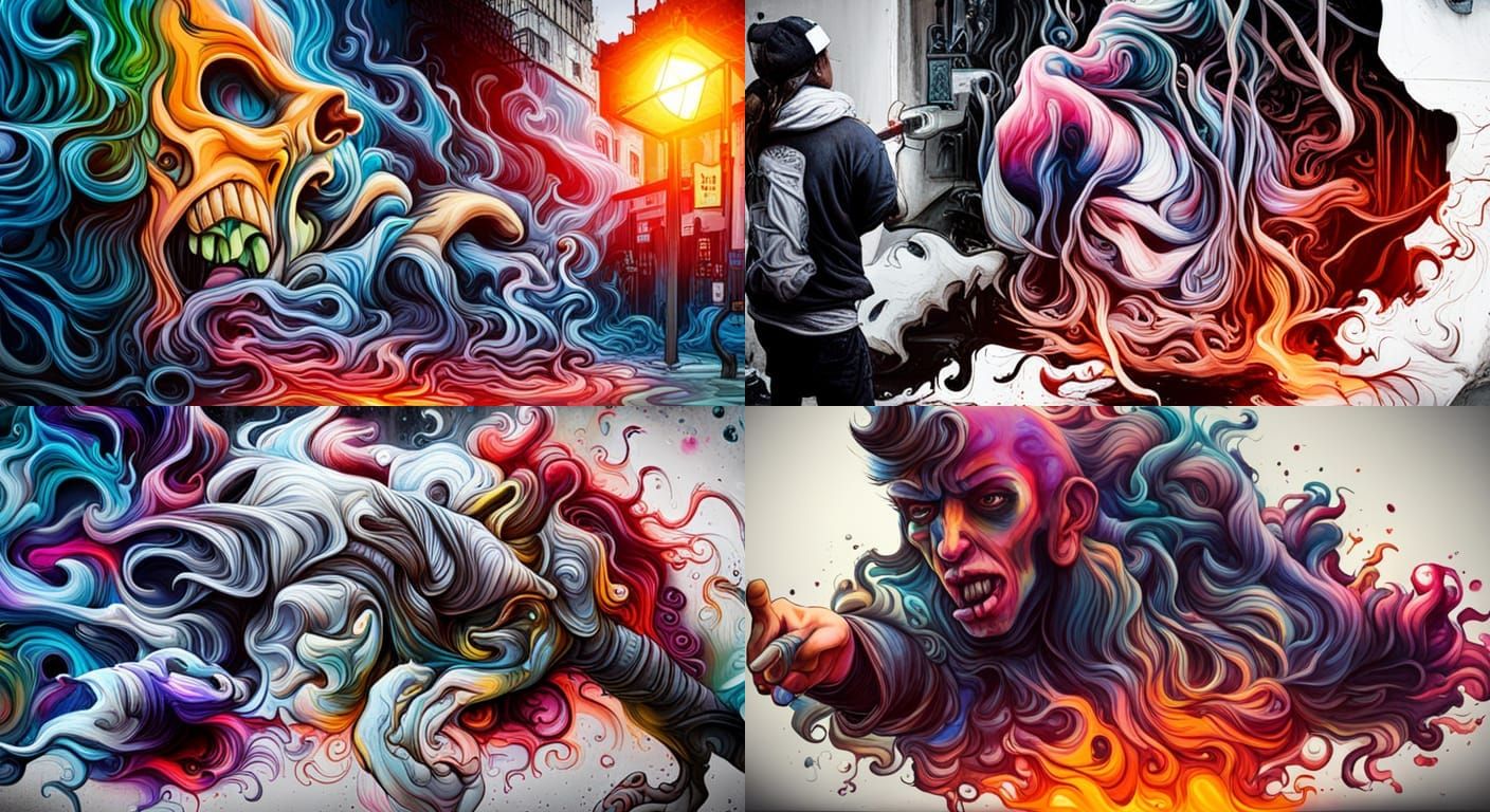 Dynamic Graffiti Art with Melting Textures