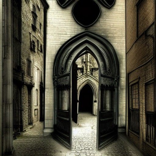 Urban Portal to Gothic World Digital Art