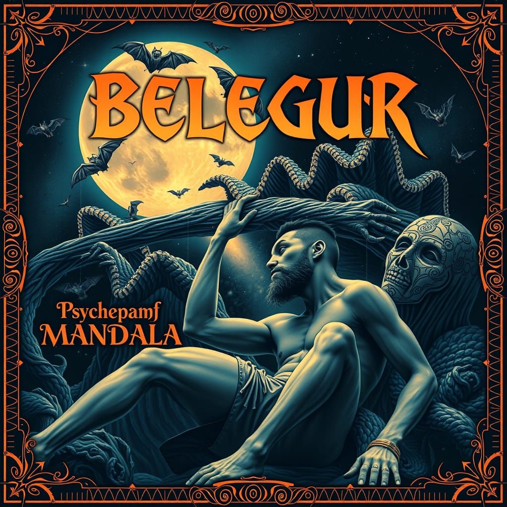 Psychedelic Darkpsy Album Cover with Erotic Mandala