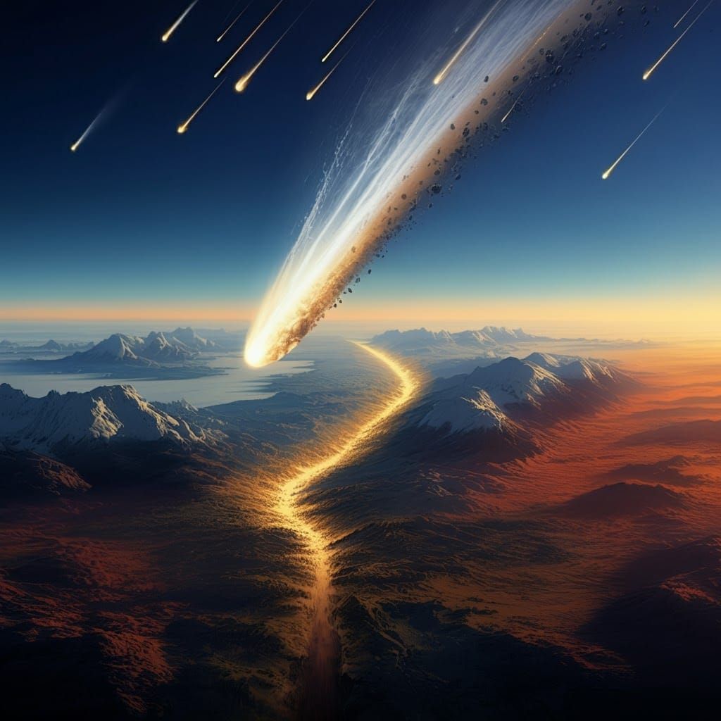 Colossal Water Comet Streaking Across the Sky