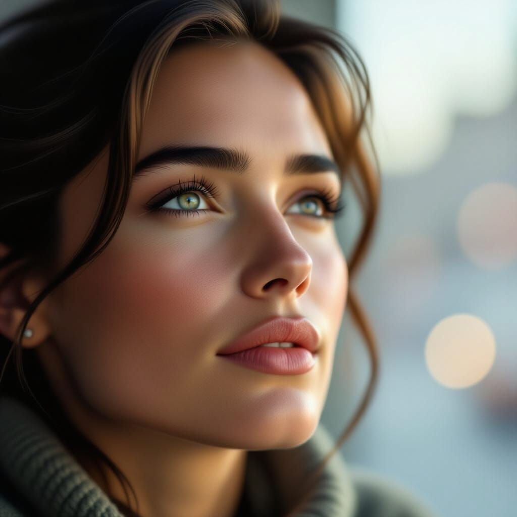 Contemplative Portrait of Wisdom and Inner Strength