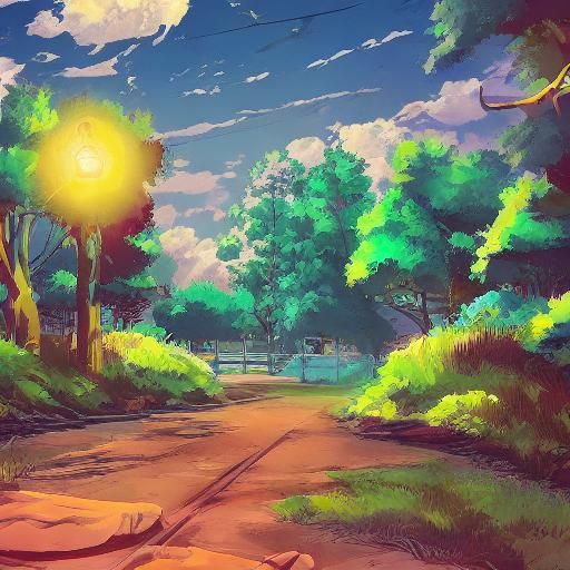 Vibrant Anime Womble Collects Litter on Wimbledon Common