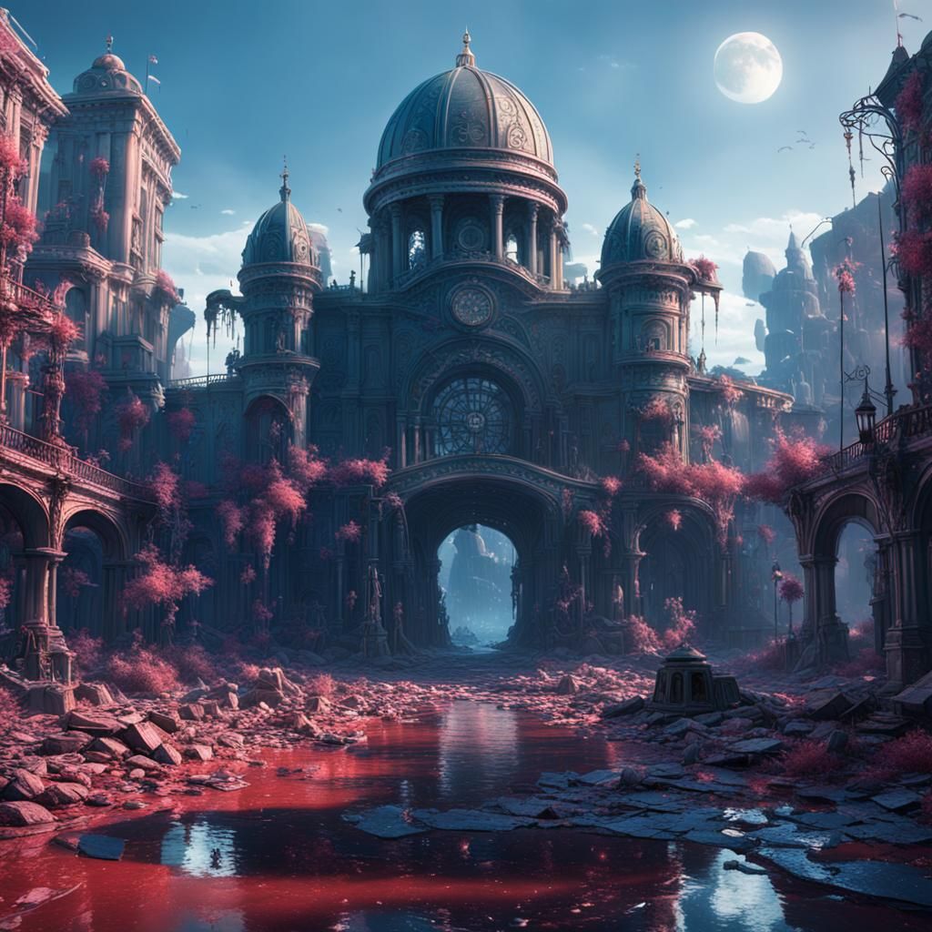 Fantastical Cityscape in Detailed Matte Painting