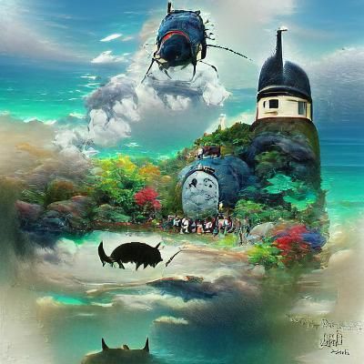 Evocative Scene in Studio Ghibli Style