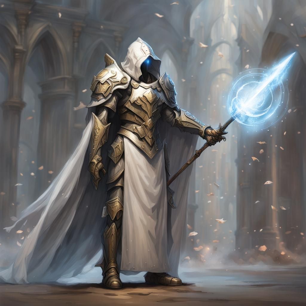 Angelic Warforged Sorcerer with Magic Spear