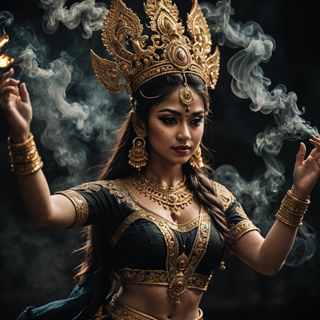 Elegant Apsara Dancer in Hyperrealistic Detail