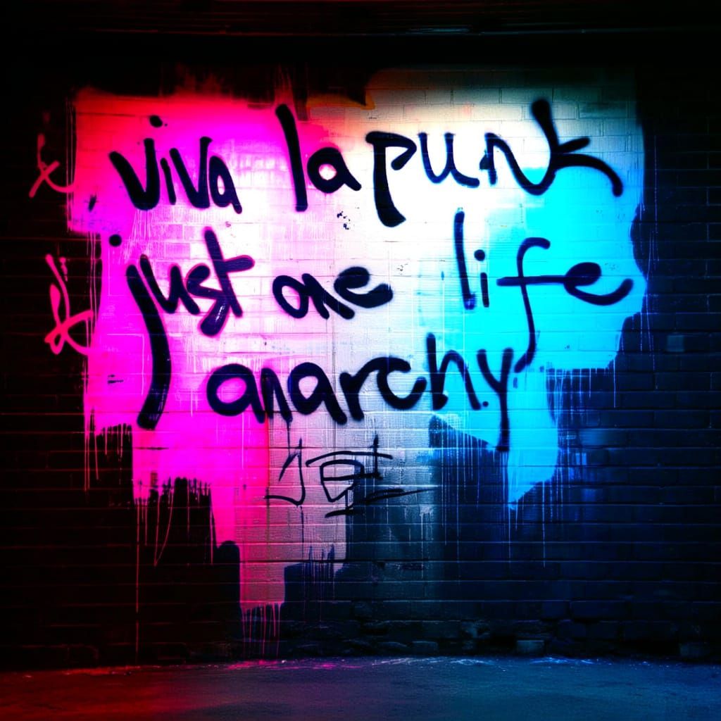 Urban Graffiti Mural: Viva La Punk Anarchy