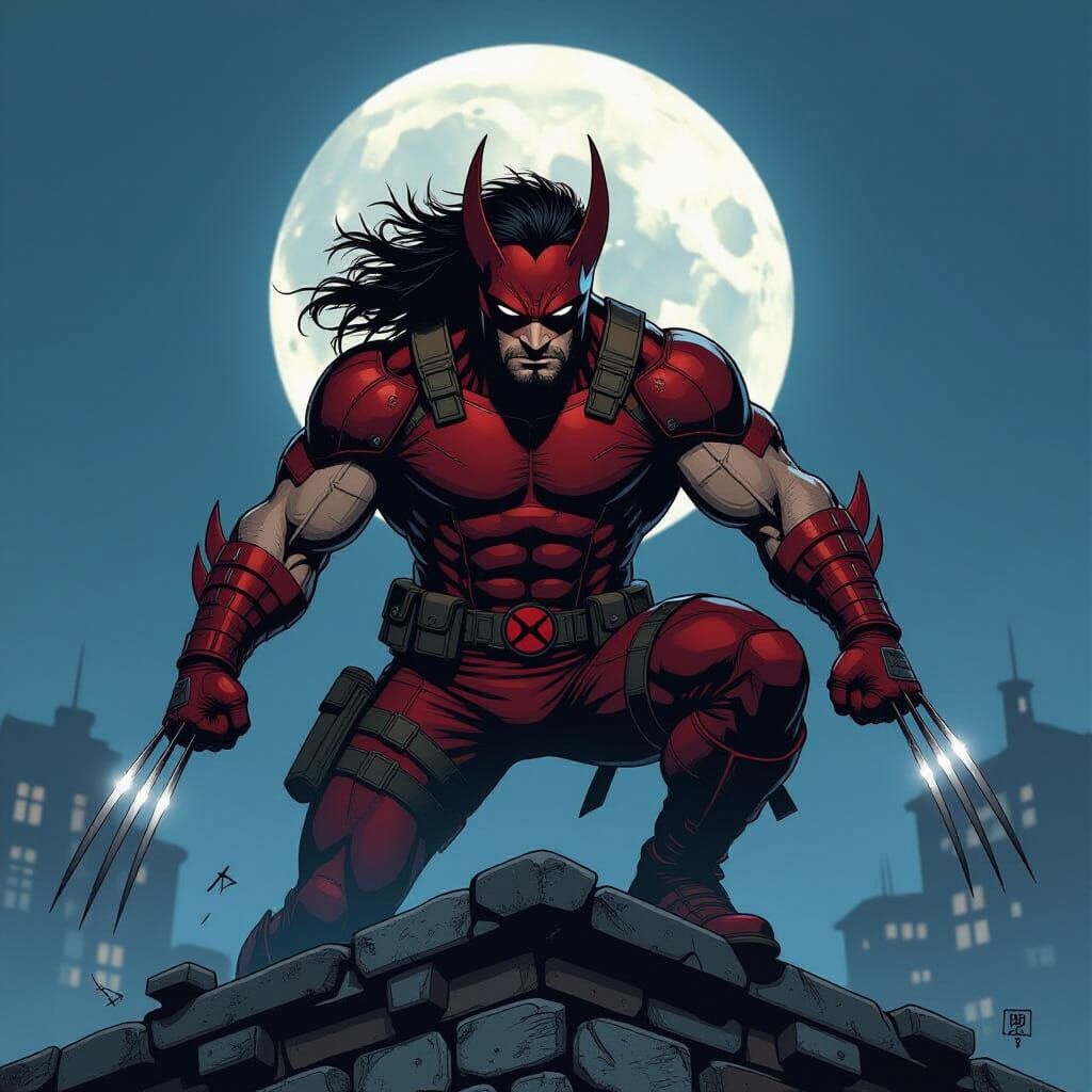 Brooding Asian Warrior with Adamantium Claws