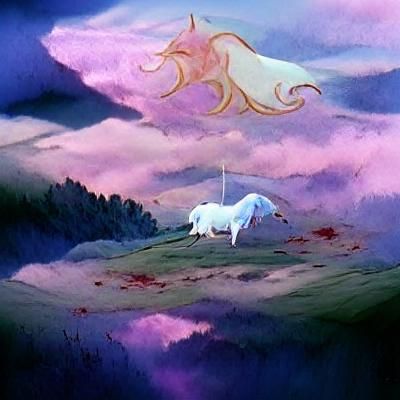 Ethereal Unicorn in Forest Glade